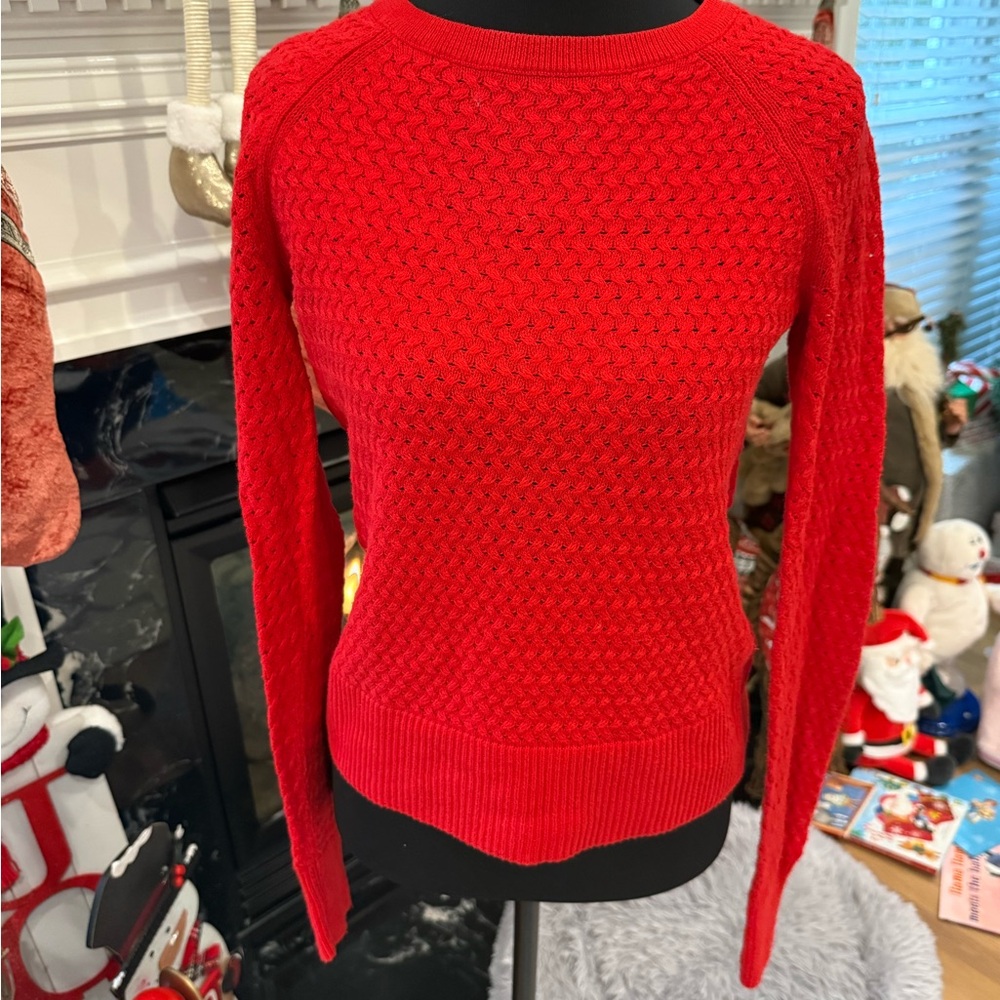 American Eagle Outfitters Bright Red Crew Neck Sweater